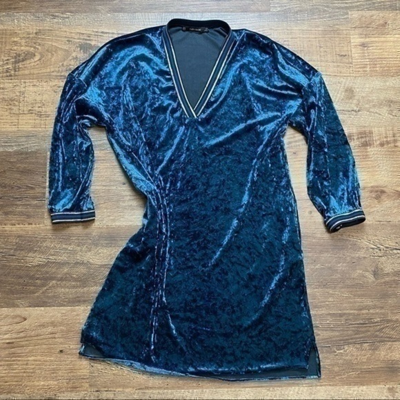 Zara Velvet Dress Size S womens tunic mini dress small - Picture 4 of 8